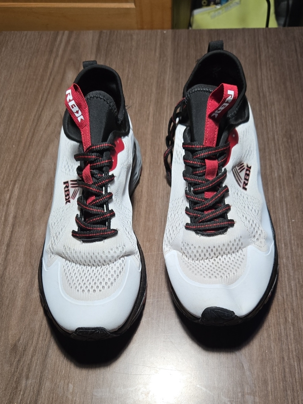 RBX White Sneakers with Red & Black Accents
